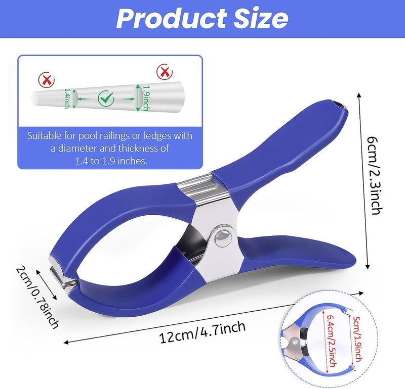 Tryly 18 PCS Swimming Pool Cover Clips, for Above Ground Pool Covers, Stainless Steel with Plastic Jacket, Windproof Secure Lock, Non-Slip Non-Scratch (4.7 Inch) - Image 2